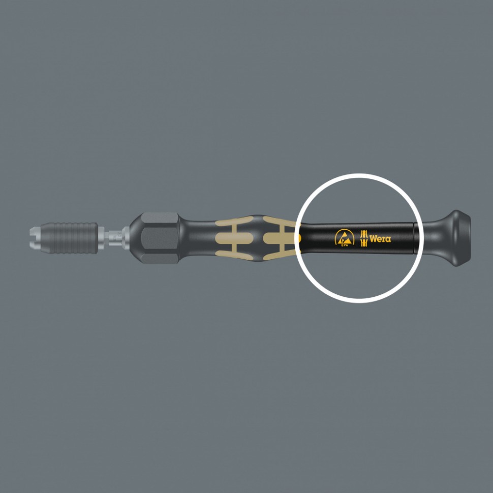 WE-074802 1430 Kraftform Micro ESD Регулируемая динамометрическая (0,02-0,11 Нм), с быстросменным патроном, 0,02 - 0,06 Nm