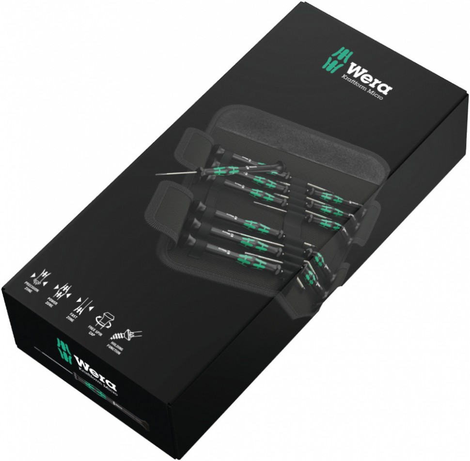 Набор отверток WERA Kraftform Micro-Set/12 SB 1, для электроники 073675