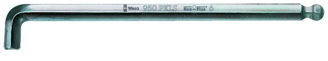 Г-образный ключ 3 мм, метрический, хромированный WERA 950 PKLS 022043