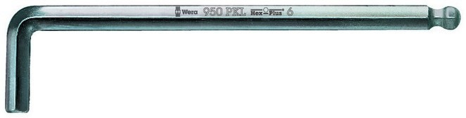 Г-образный ключ 8 мм, метрический, хромированный WERA 950 PKL 022064
