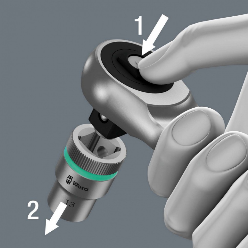 8003 C Zyklop Metal - трещотка, выдвижной квадрат, привод 1/2" WERA 004063
