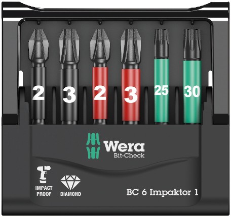 Набор насадок WERA Mini-Check IMP DC 50 mm PH/PZ/TX SB 073890 упаковка блистер