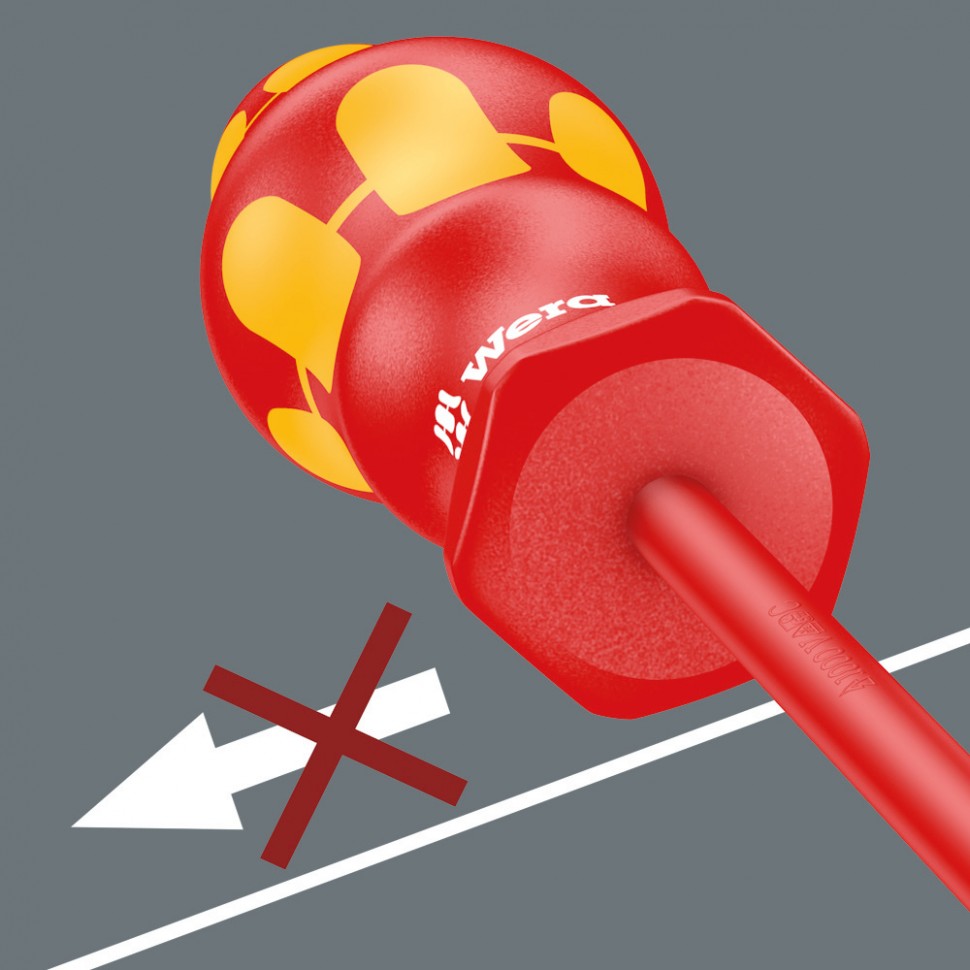 Отвертка диэлектрическая крестовая Pozidriv WERA Kraftform Plus 165 i PZ VDE, PZ 1 / 150 мм, 006163