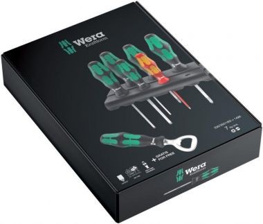 Набор отвёрток с бутылочной открывалкой WERA 203775, 7 шт. + подставка, WE-203775