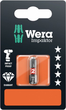 Биты WERA 851/1 IMP DC SB Impaktor PH 2x25 073916 упаковка блистер