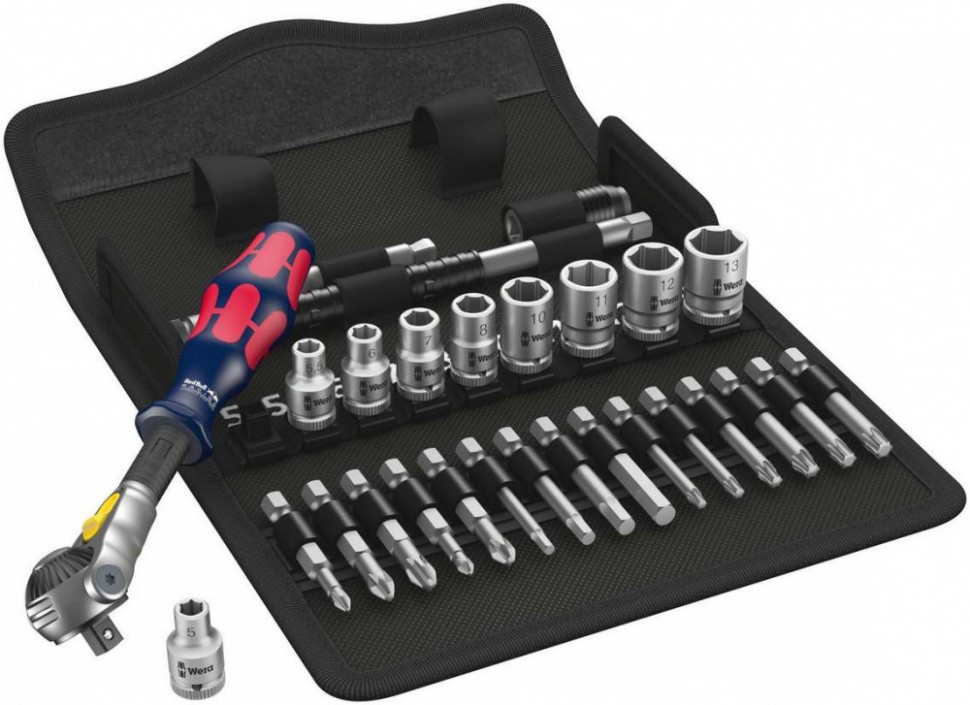 Набор WERA 8100 SA 6, Zyklop Speed Red Bull Racing, с трещоткой, привод 1/4", метрический 227701