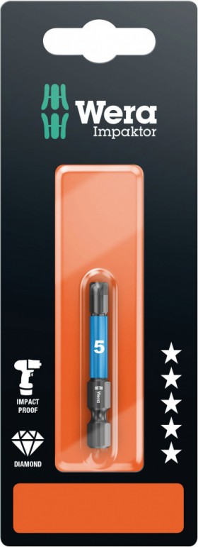 Биты WERA 840/4 IMP DC Impaktor SB 5.0x50 мм 073945 упаковка блистер