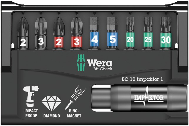 Набор WERA Bit-Check 10 Impaktor 1 057680