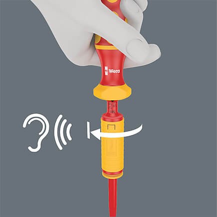 Ручка-держатель динамометрическая отвертка диэлектрическая WERA Kraftform Серия 7400 VDE (1,2-3,0 Нм) 074750