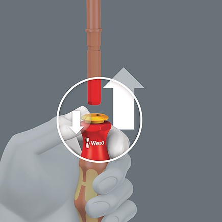 Набор отвёрток-насадок диэлектрических WERA Kraftform Kompakt VDE 17, Extra Slim 1 с рукояткой-держателем + электромонтажные клещи, 17 предметов, WE-136027