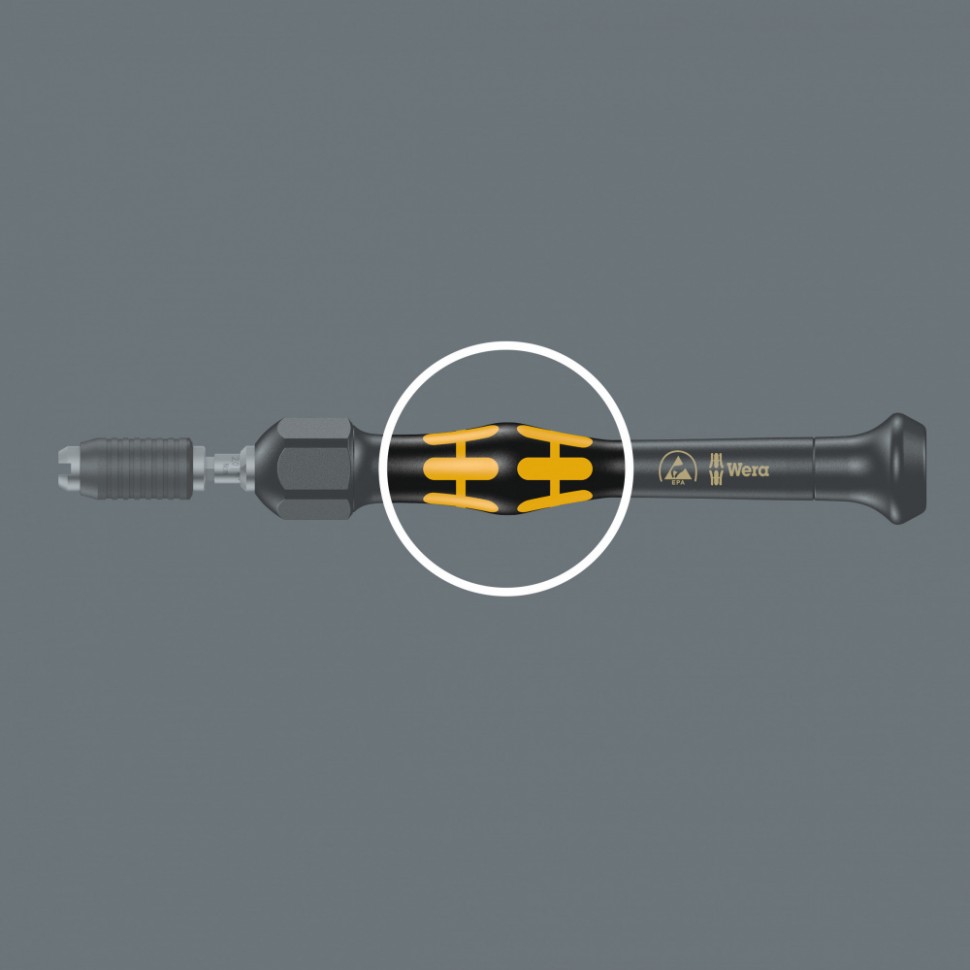 WE-074804 1430 Kraftform Micro ESD Регулируемая динамометрическая (0,02-0,11 Нм), с быстросменным патроном, 0,02 - 0,11 Nm