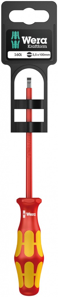 WE-100001 160 i VDE SB Изолированная шлицевая отвертка, 0,5 x 3,0 x 100 mm