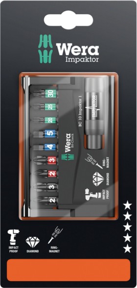 Набор насадок WERA Bit-Check 10 Impaktor 1 SB 073980