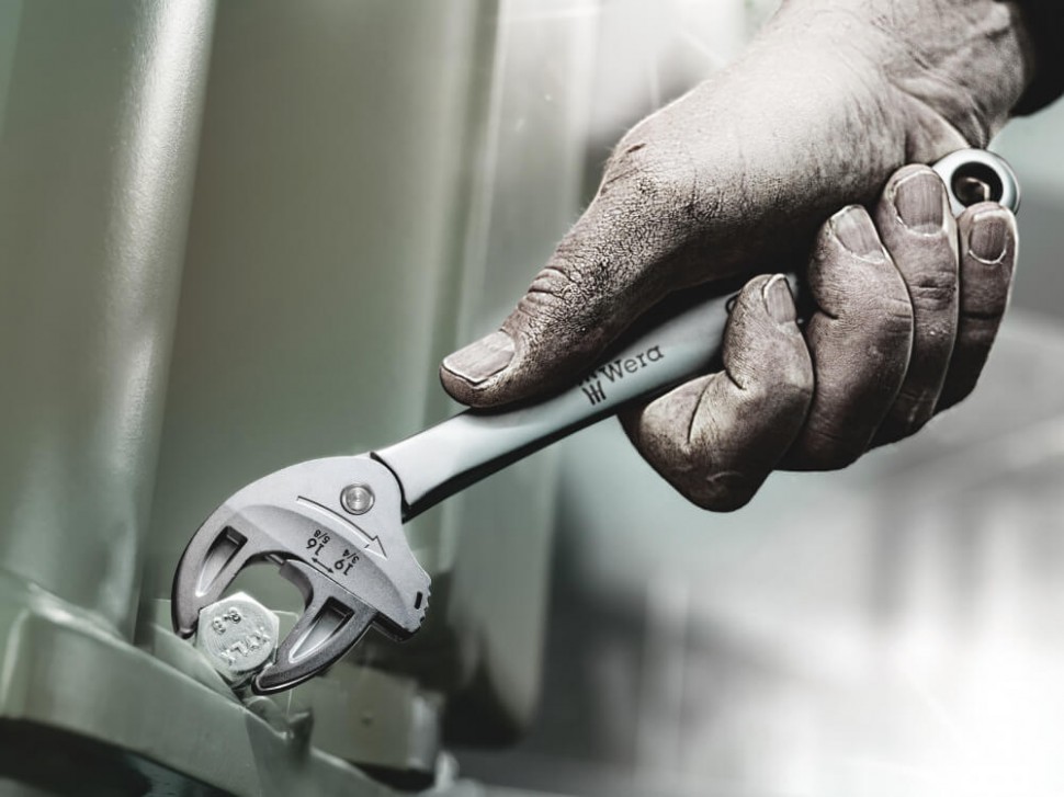 6004 Joker M Ключ гаечный рожковый с самонастройкой Wera, 13-16 x 188 мм, WE-020103